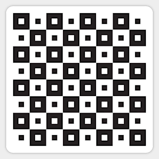 Black and white checkered pattern Sticker